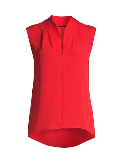 Shop Elie Tahari Women's Judith Sleeveless Silk Top In Blaze Red
