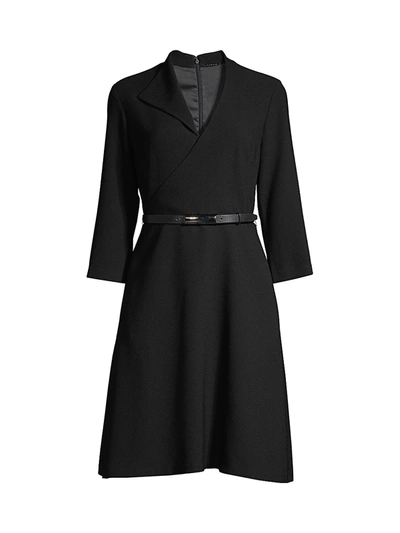 Shop Elie Tahari Elodie Belted Dress In Black