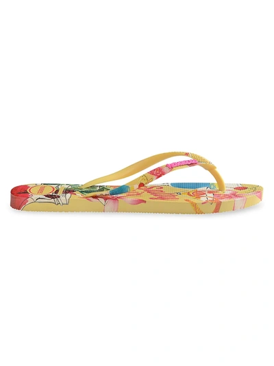 Shop Havaianas Women's Slim Summer Thong Sandals In Lemon Yellow