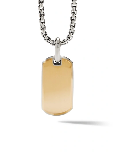 Shop David Yurman Men's The Streamline Collection Sterling Silver & 18k Yellow Gold Enhancer Pendant In Silver Gold