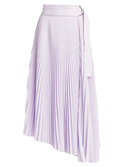 Shop A.l.c Arielle Pleated Asymmetric Midi Skirt In Chuckoo