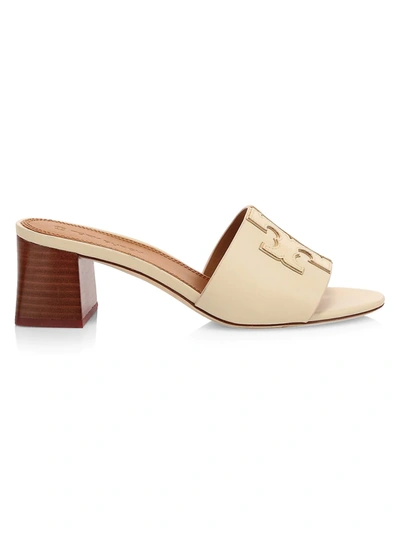 Shop Tory Burch Ines Leather Mules In New Cream