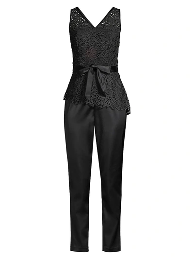 Shop Donna Karan Ivy Lace Top Jumpsuit In Black