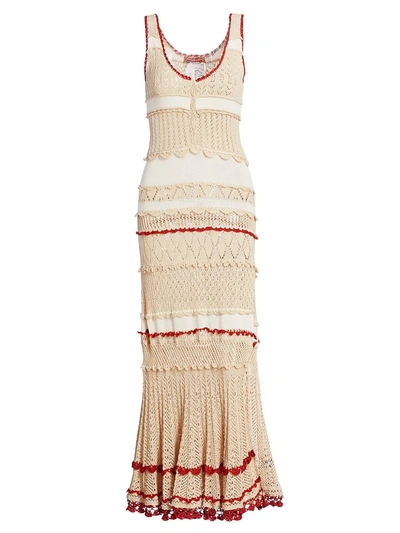 Shop Altuzarra Women's Herrik Crochet Knit Maxi Dress In Natural White