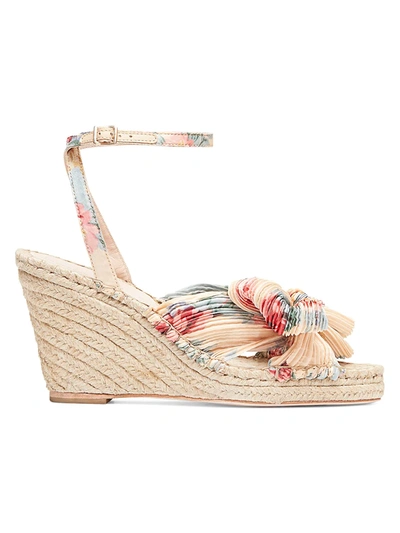 Shop Loeffler Randall Women's Charley Knotted Floral Espadrille Wedge Sandals In Butter Floral