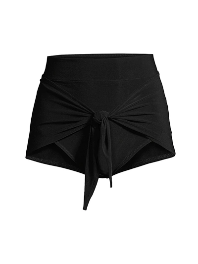 Shop Norma Kamali Women's Hi-rise Tie Bikini Bottom In Black