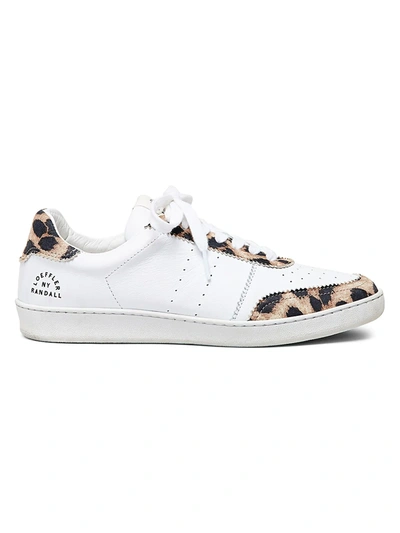 Shop Loeffler Randall Women's Keeley Leopard-print Leather Sneakers In White Leopard