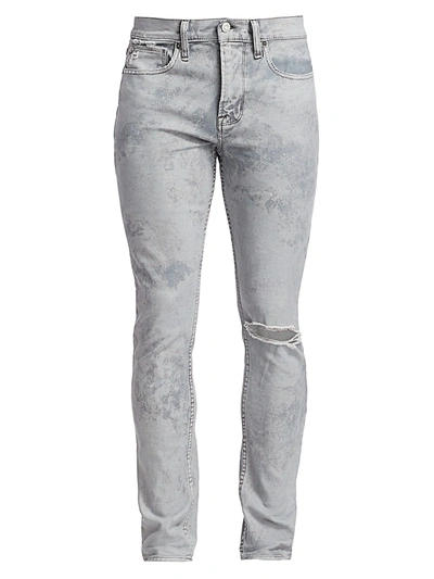 Shop Hudson Men's Zack Distressed Skinny Jeans In Grey Acid