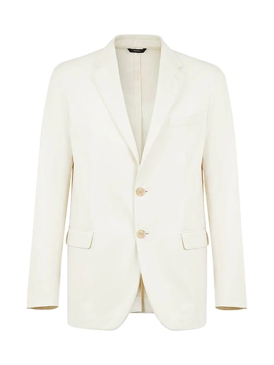 Shop Fendi Men's Cotton Twill Sport Jacket In Pearl