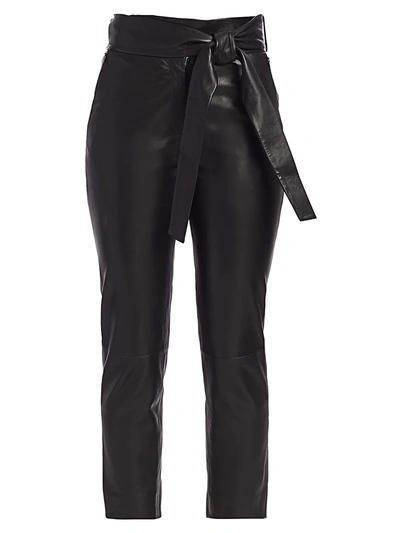 Shop Lth Jkt Women's Bea Leather Cropped Pants In Black
