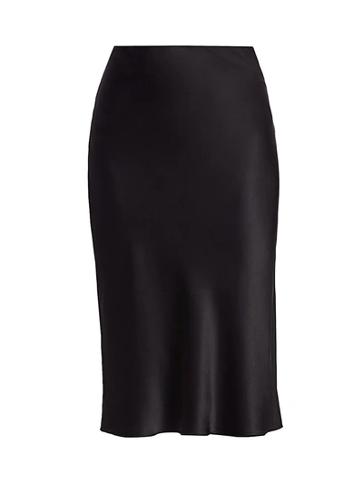 Shop L Agence Women's Perin Silk Midi Skirt In Black