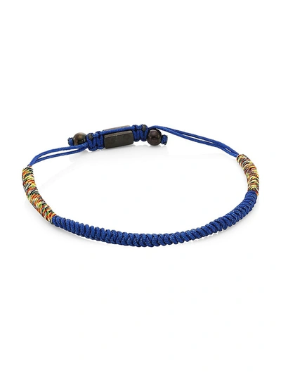 Shop Saks Fifth Avenue Men's Collection Macramé Braided Friendship Bracelet In Blue