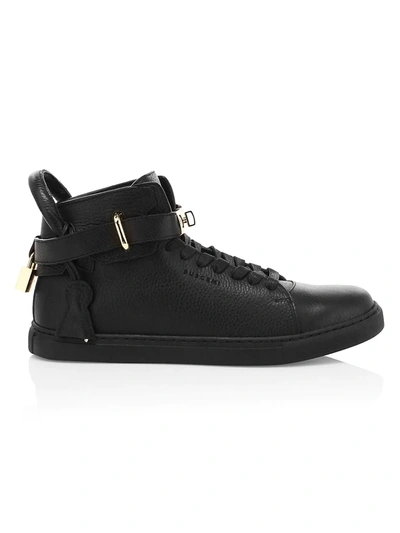 Shop Buscemi Alce Leather High-top Sneakers In Black