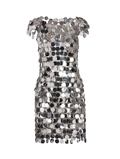 Shop Paco Rabanne Women's Paillette Chain Dress In Silver