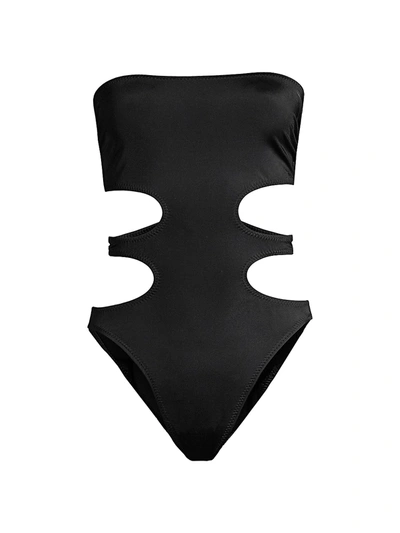 Shop Norma Kamali Women's 11/11 Mio Cutout One-piece Swimsuit In Black