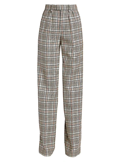 Shop Marc Jacobs Women's Runway Pleat Front Plaid Pants In Grey Multi