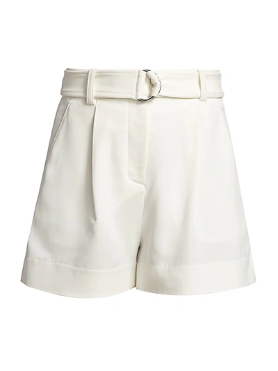 Shop A.l.c Bronson Crepe Belted Shorts In White