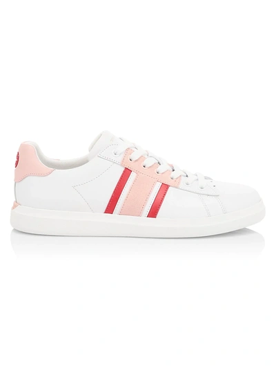 Shop Tory Burch Howell Leather Sneakers In Pink