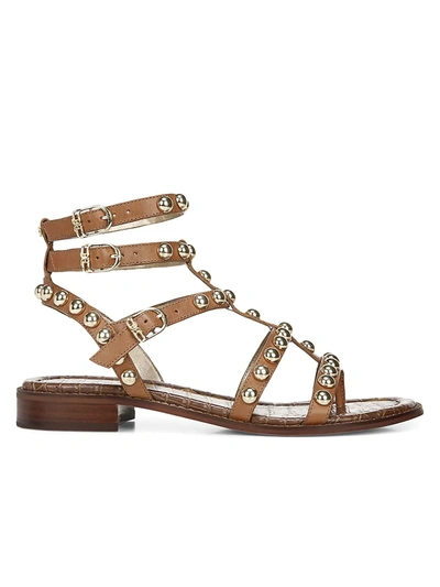 Shop Sam Edelman Eaven Studded Leather Gladiator Sandals In Spiced