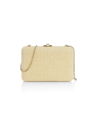 Shop Judith Leiber Slim Slide Pearly Clutch In Champagne