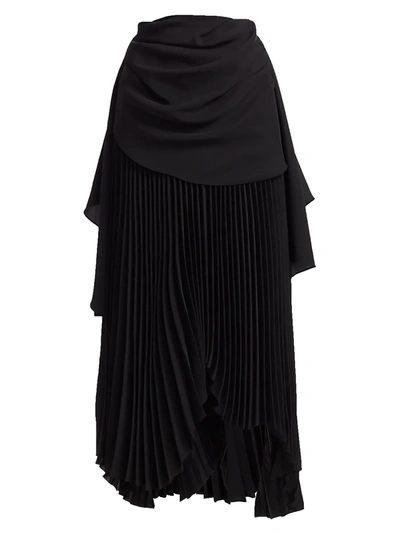 Shop A.w.a.k.e. Women's High-waist Pleated Maxi Skirt In Black