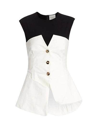 Shop A.w.a.k.e. Women's Two-tone Vest Top In White Black