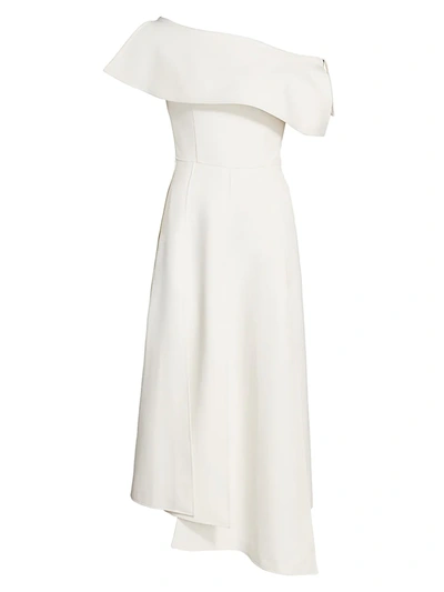 Shop A.w.a.k.e. Paneled-hem Asymmetrical Dress In White