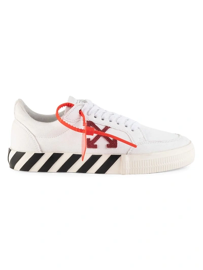 Shop Off-white Men's Low Vulcanized Sneakers In White Violet