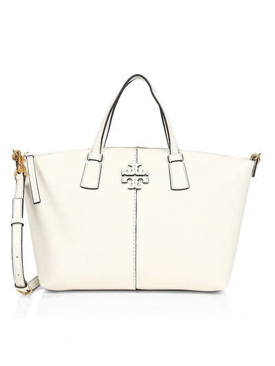 Shop Tory Burch Women's Mcgraw Leather Tote In New Ivory