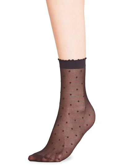 Shop Falke Women's Dot Mesh Anklet Socks In Black