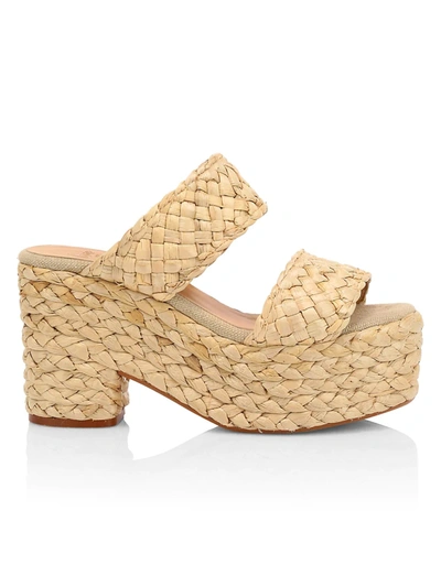 Shop Castaã±er Women's Xemei Braided Platform Mules In Natural