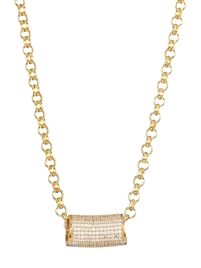 Shop Dean Davidson Core 22k Yellow Goldplated & Cubic Zirconia Signature Tube Pendant Necklace