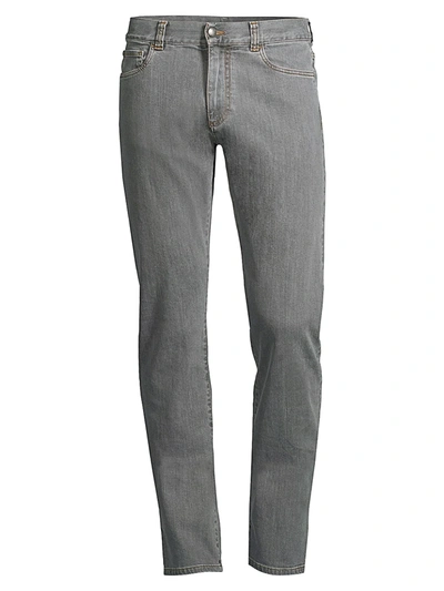 Shop Canali Men's Straight-fit Jeans In Grey