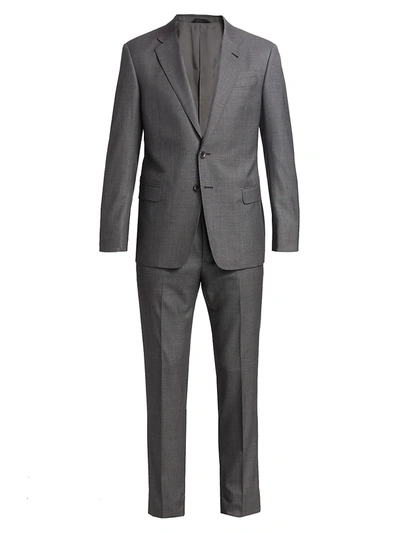 Shop Giorgio Armani Men's Virgin Wool Suit In Grey