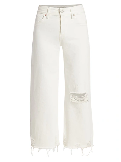 Shop Trave Audrey Regular-fit Crop Wide-leg Jeans In White
