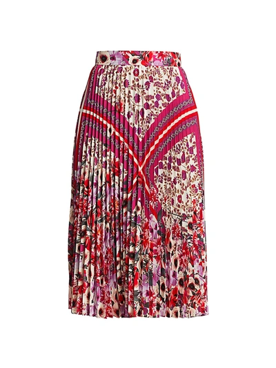 Shop Elie Tahari Delilah Floral Paisley Skirt In Neutral