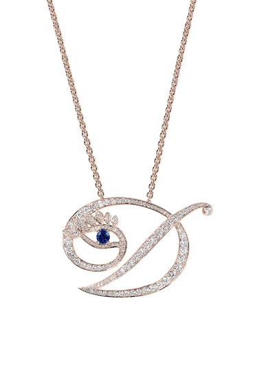Shop Tabayer Eye 18k Rose Gold, Diamond & Sapphire Dedicated Pendant Necklace