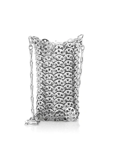 Shop Paco Rabanne Women's Mini X 1969 Metallic Crossbody Bag In Silver