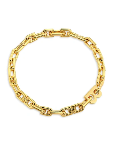Shop Balenciaga B Chain Necklace In Shiny Gold