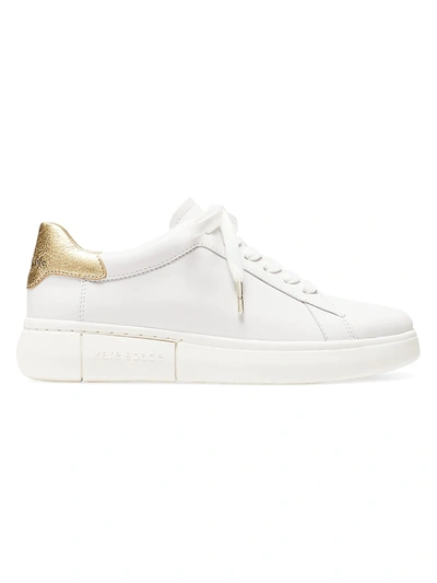 Shop Kate Spade Women's Lift Leather Sneakers In Optic White