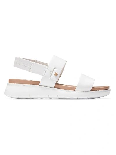 Shop Cole Haan Women's Zerogrand Global Leather Sport Sandals In Optic White