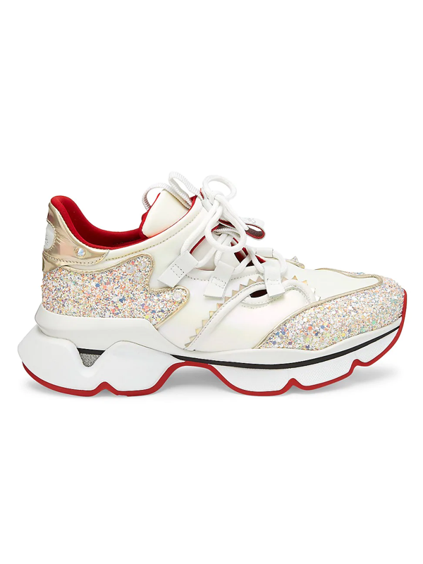 red runner donna glitter sneakers