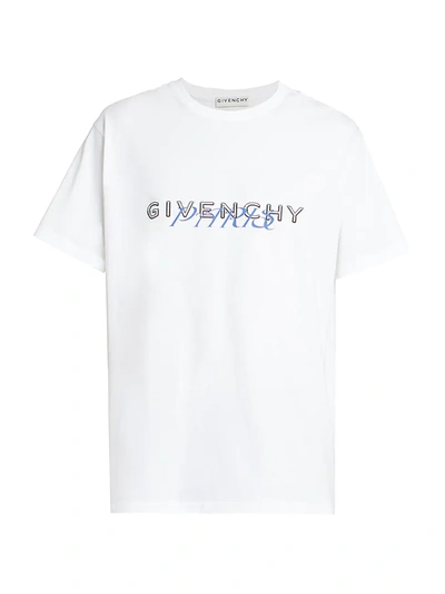 Shop Givenchy Men's Logo Printed T-shirt In White