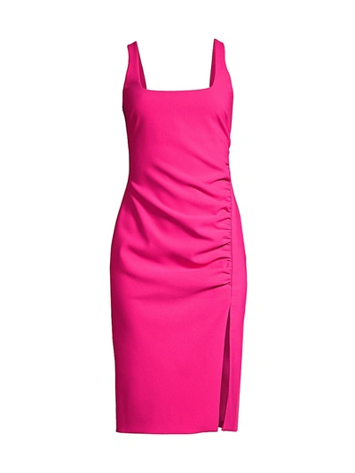 Shop Likely Calero Gathered Dress In Fuchsia