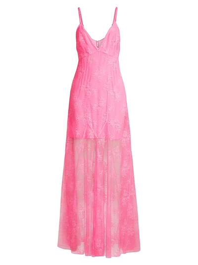 Shop Kiki De Montparnasse Women's Lace Gown In Hot Pink