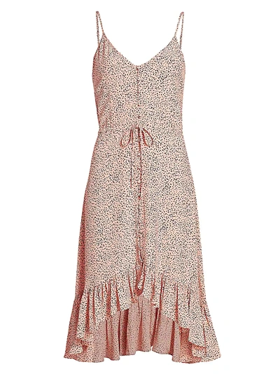 Shop Rails Women's Frida High-low Ruffle Dress In Rose Spotted