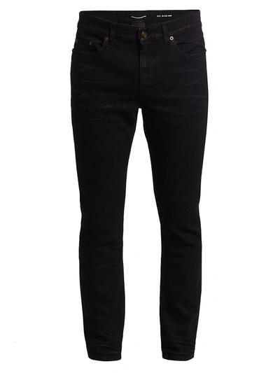 Shop Saint Laurent Classic Skinny Jeans In Black Light Coated