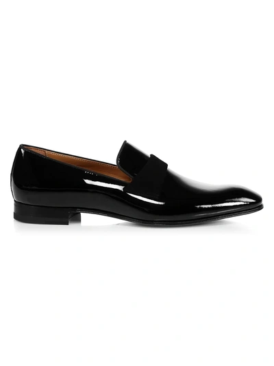 Shop Paul Stuart Heron Patent Leather Loafers In Black Pate
