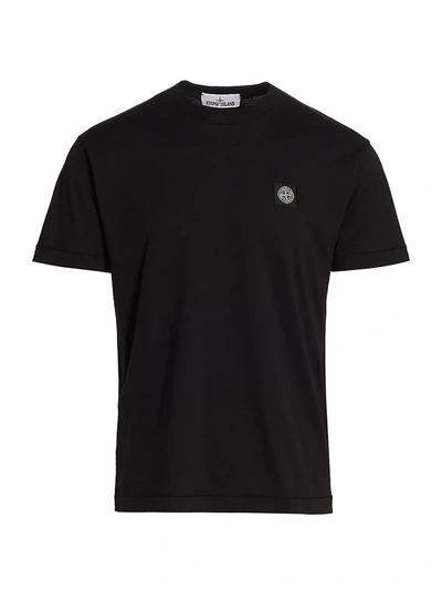 Shop Stone Island Men's Logo Patch T-shirt In Black