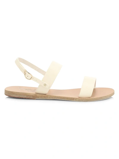 Shop Ancient Greek Sandals Women's Clio Leather Slingback Sandals In Off White